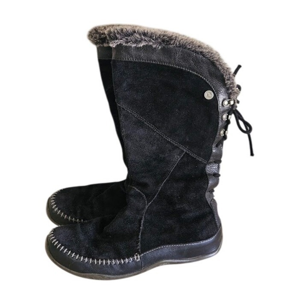 The North Face Janey Winter Boots Women Size 9 Black Primaloft 200 Suede Laces - Picture 2 of 10